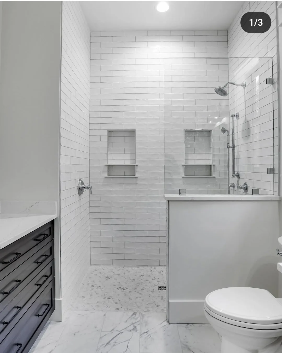 Shower remodel with new lighting