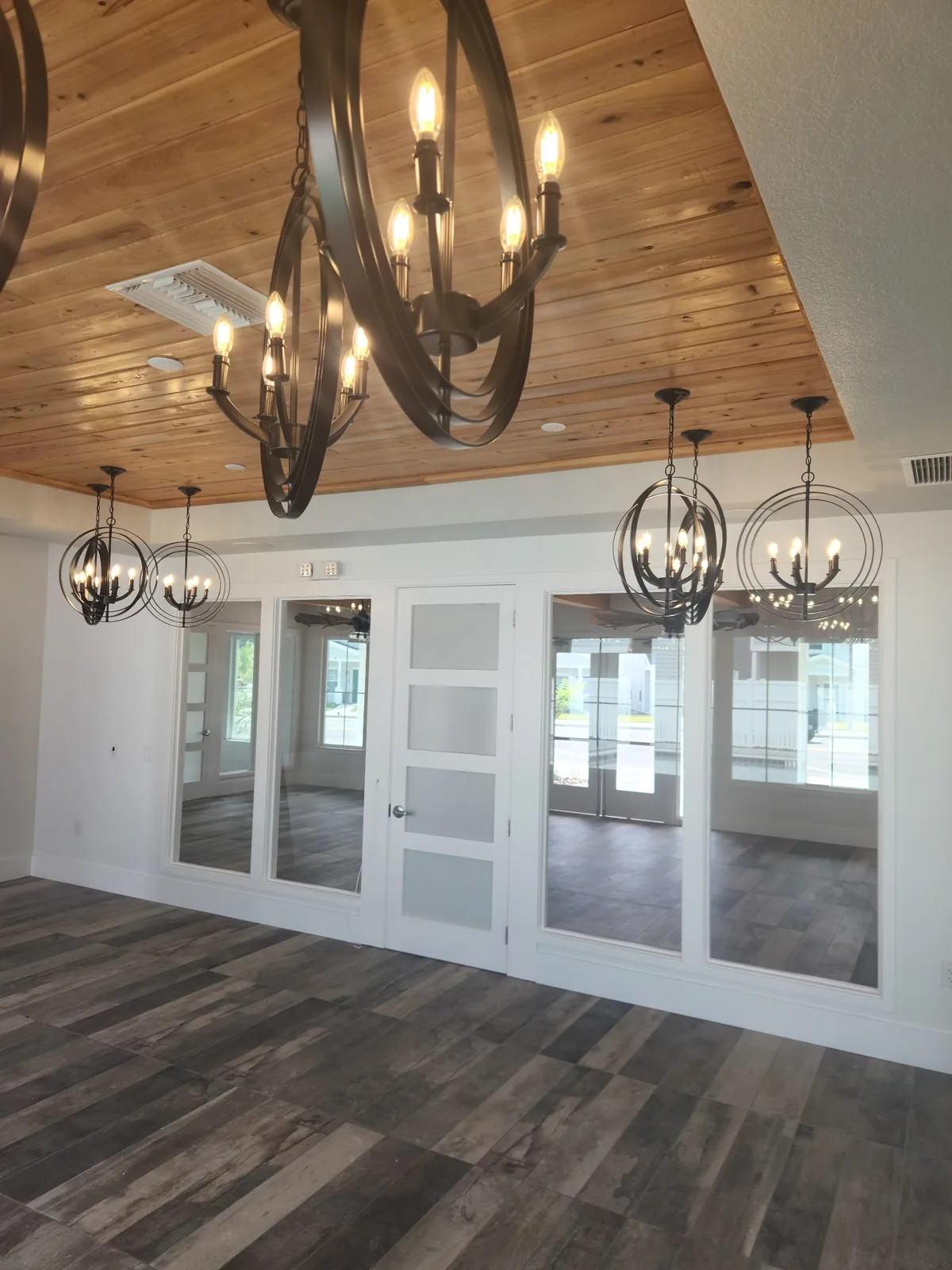 Living room chandelier installation in Gainesville FL