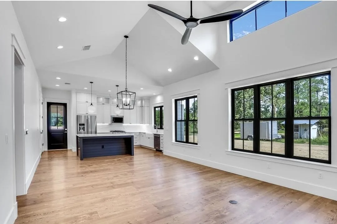 Open-concept kitchen remodel lighting